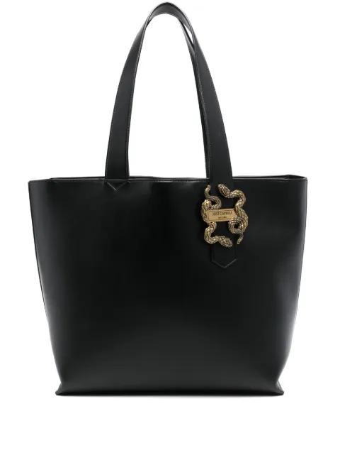 Just Cavalli snake-appliqué zipped tote bag Black 78RA4BA5ZSA89