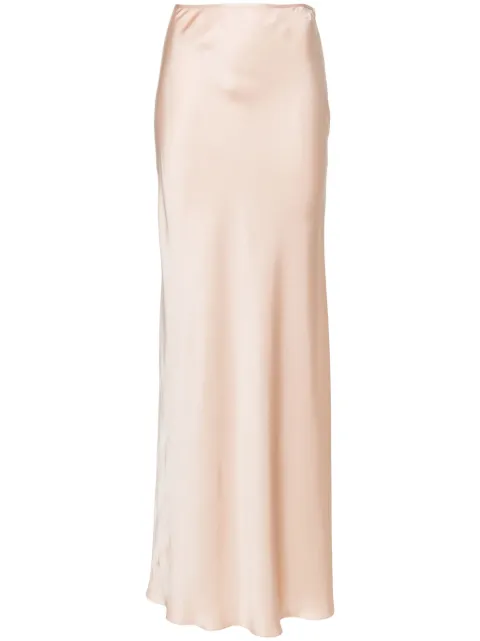MANURÍ satin silk maxi skirt Neutrals MRFW24SK9SK27