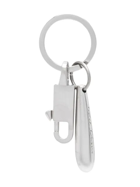 Rick Owens Teardrop brushed-finish keychain Silver RA02D0590MET