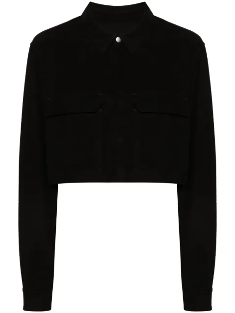 Rick Owens press-stud cropped shirt Black RP02D3245FL
