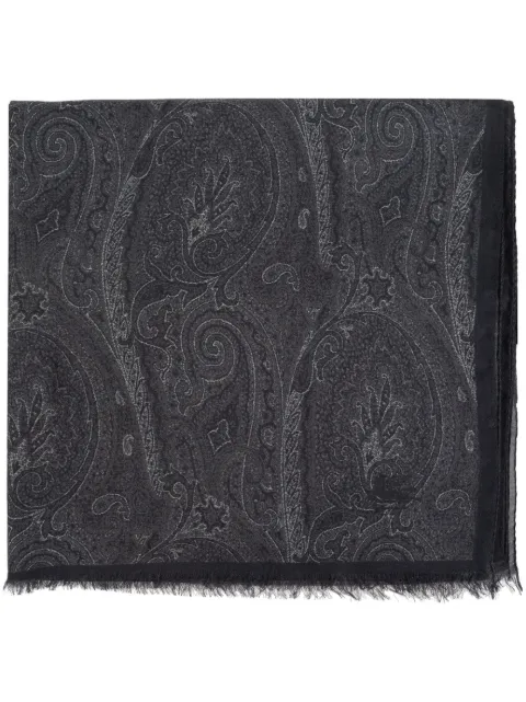 ETRO paisley-print frayed-edge scarf Grey MATA0007AK318