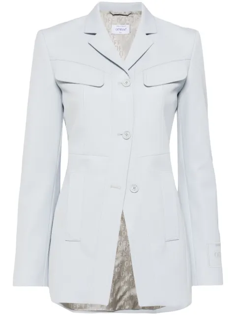 Off-White logo-embroidered tailored blazer Blue OWEF101S24FAB0014040