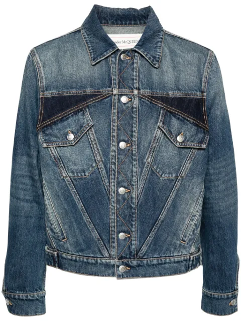 Alexander McQueen panelled denim jacket Blue 792158QYAA5