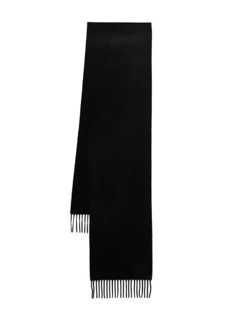 Max Mara embroidered-logo cashmere scarf Black 2424546311600