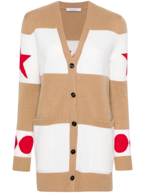 Max Mara Valido 1951-motif striped cardigan White 2421346031600