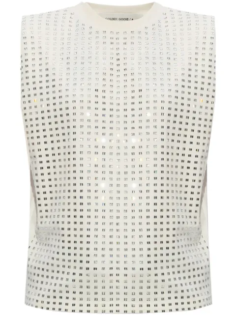 Golden Goose crystal-embellished cotton top White GWP01449P001629