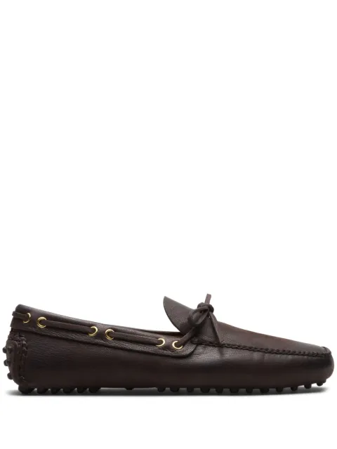 Car Shoe Soft Antique leather boat shoes Brown KUD006F0243AI0