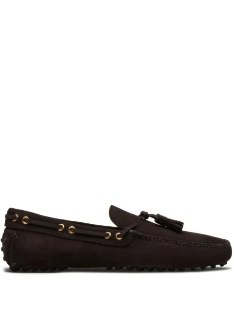 Car Shoe tassel suede driving shoes Brown KUD400F024LVA