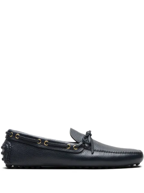 Car Shoe grained-leather driving shoes Blue KUD006F024XW8