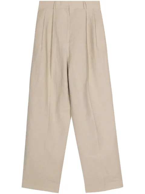 TOTEME pleat-detail tapered trousers Neutrals 243WRB847FB0196044