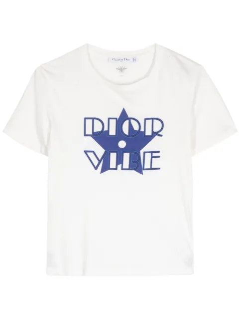 Christian Dior Pre-Owned logo-print T-shirt White CSSZ7873