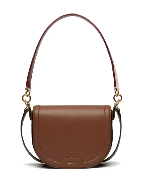 Bally logo-stamp leather shoulder bag Brown WAC02UVT607