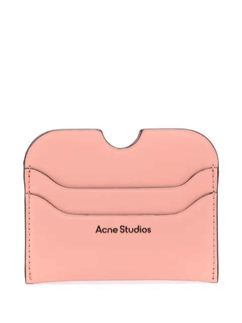 Acne Studios logo-embossed leather card holder Pink CG0234