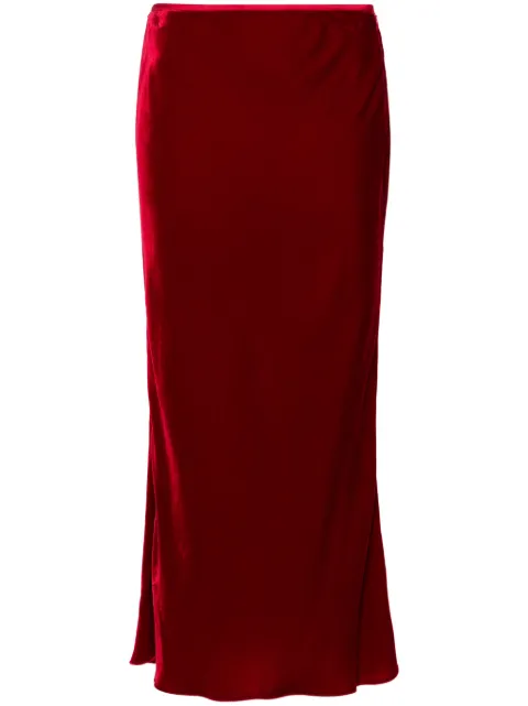 V:PM ATELIER Burlesque midi velvet skirt Red VPMFW242506R