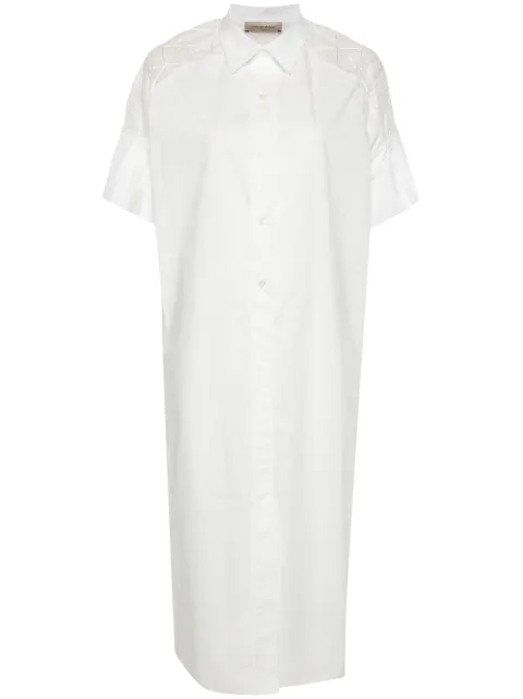 Gentry Portofino sheer-panelled shirt maxi dress White D509FY