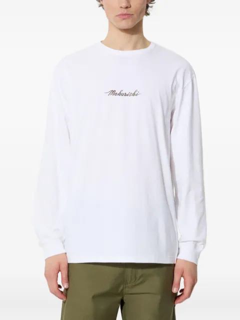 Maharishi Dragon Bamboo embroidered long-sleeve T-shirt White 5080