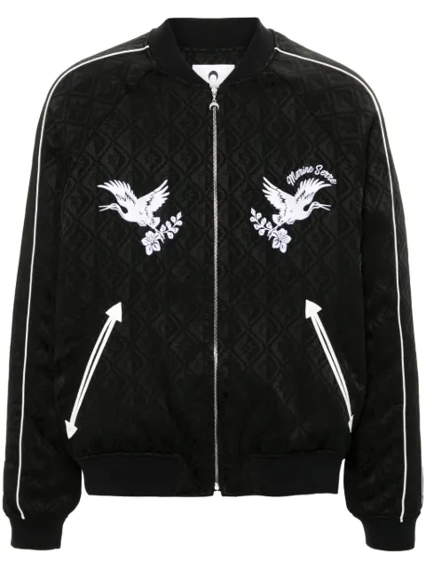 Marine Serre Moon Diamant jacquard bomber jacket Black MJA057CWOV0023BK99