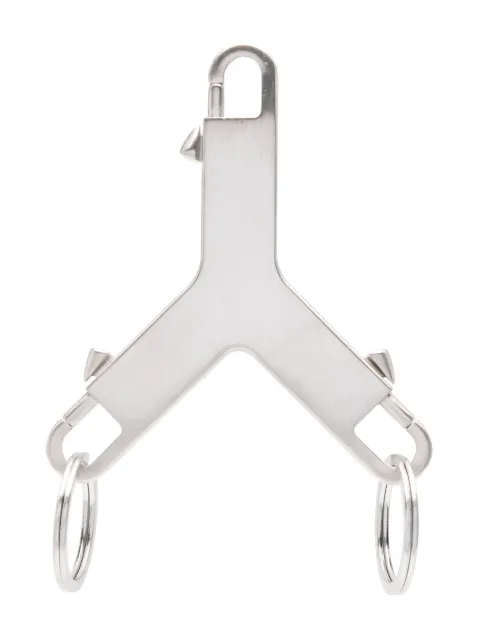 Rick Owens Cerberus brushed-finish keychain Silver RA02D0594MET