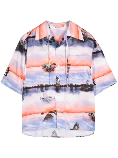 Wood Wood Charlie Holiday-print shirt Pink 124153155063