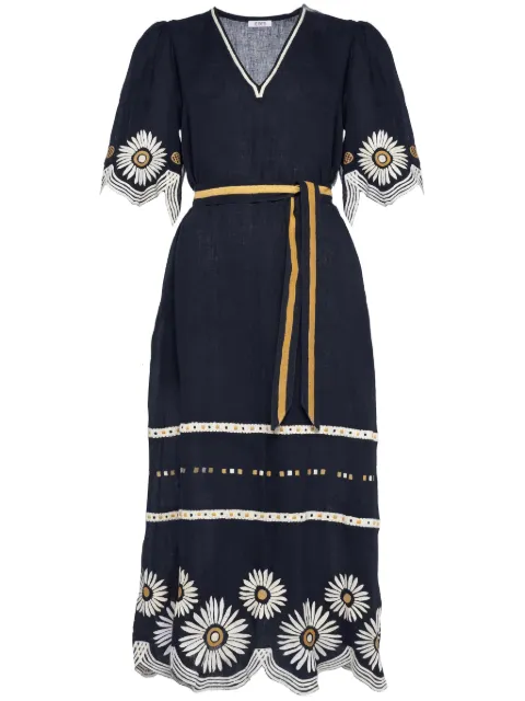 ERES Hortense floral-embroidered linen dress Black 202445
