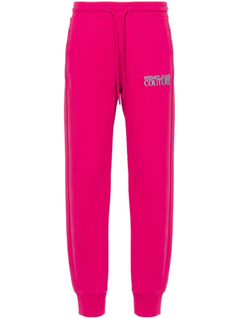 Versace Jeans Couture embroidered-logo track pants Pink 77HAAT06CF01T
