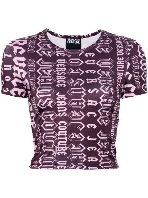 Versace Jeans Couture Logomania cropped T-shirt Purple 77HAH6A2JS406