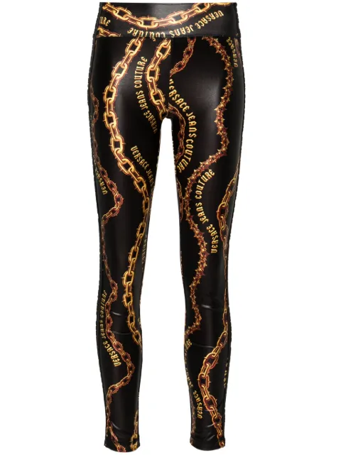 Versace Jeans Couture chain-print leggings Black 77HAC114JS417