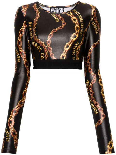 Versace Jeans Couture Chain Couture crop top Black 77HAH218JS417