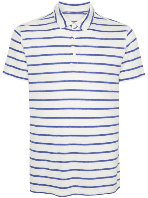Majestic Filatures striped linen-blend polo shirt Neutrals S24M389HPO0890