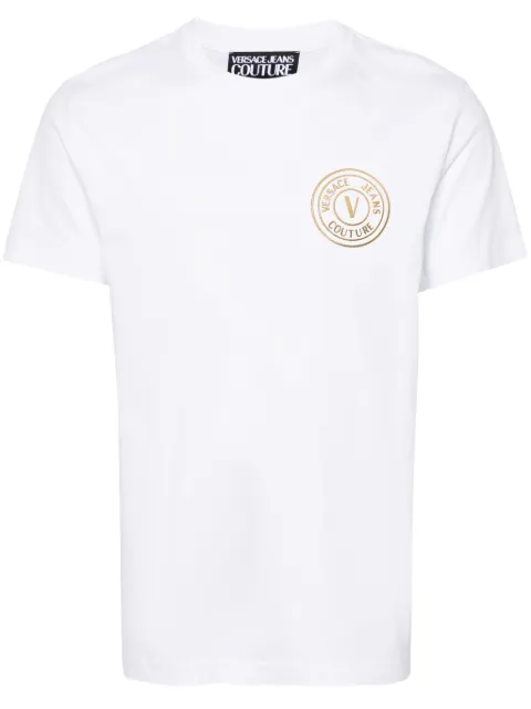Versace Jeans Couture logo-print cotton T-shirt White 77GAHT00CJ00T