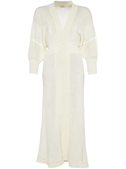 ERES Stella knitted V-neck dress White 202440