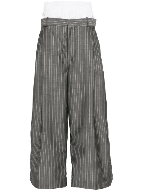 Hed Mayner pinstriped pleated trousers Grey HMMY30003CHY084B