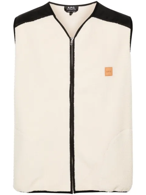A.P.C. Nate colour-block fleece gilet Neutrals PSAIFM02958