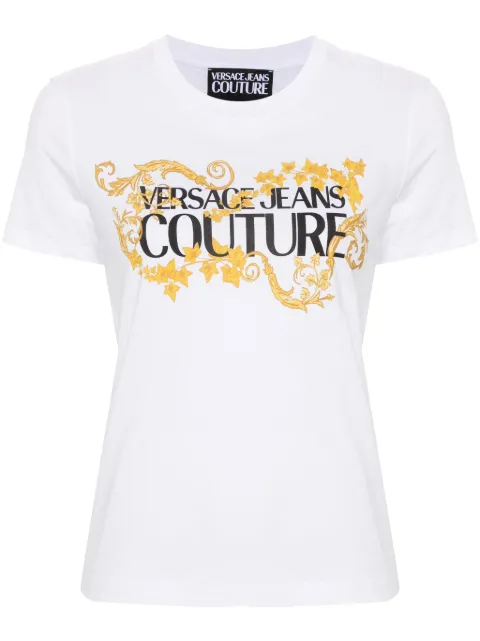 Versace Jeans Couture logo-print cotton T-shirt White 77HAHE05CJ00E