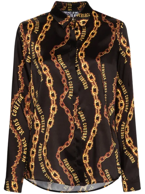 Versace Jeans Couture Chain Couture-print shirt Black 77HAL201NS526