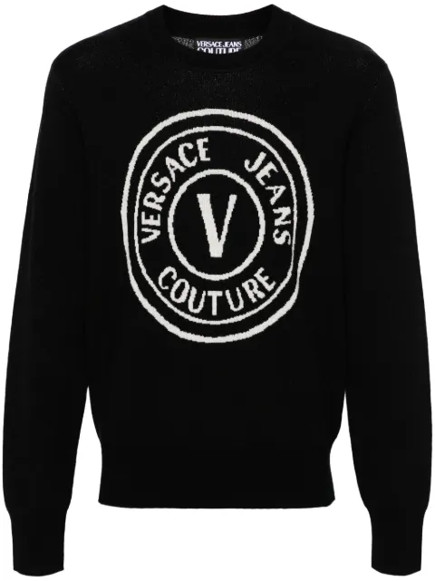 Versace Jeans Couture V-Emblem wool jumper Black 77GAFM02CMH42