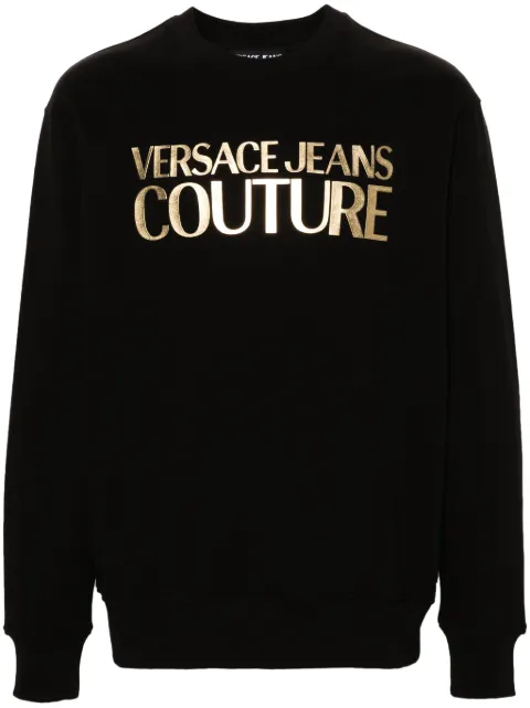 Versace Jeans Couture raised-logo cotton sweatshirt Black 77GAIT05CF00T