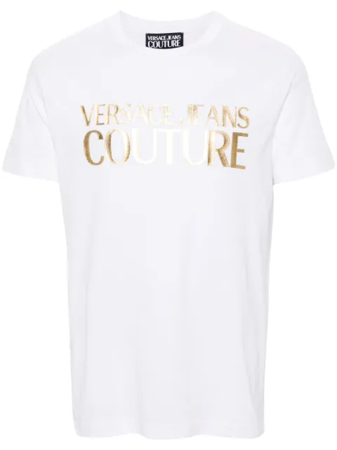 Versace Jeans Couture logo-print cotton T-shirt White 77GAHT05CJ00T