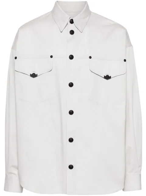 Versace Jeans Couture press-stud cotton shirt Grey 77GAL253N0344