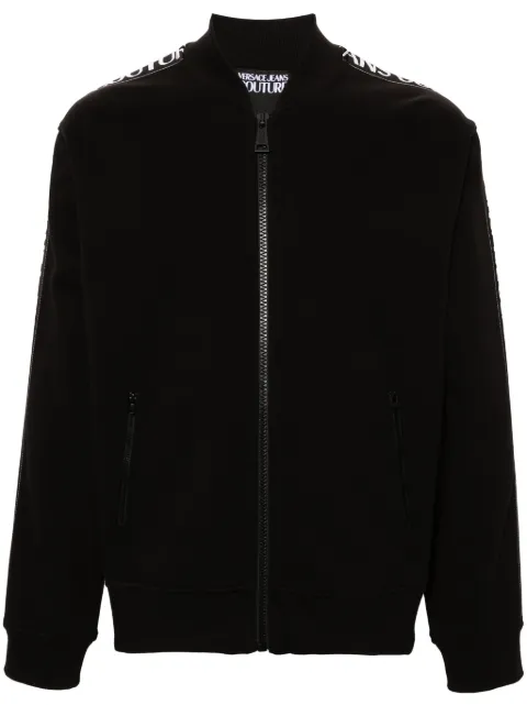 Versace Jeans Couture logo-trim zip-up sweatshirt Black 77GAIC02CF02C