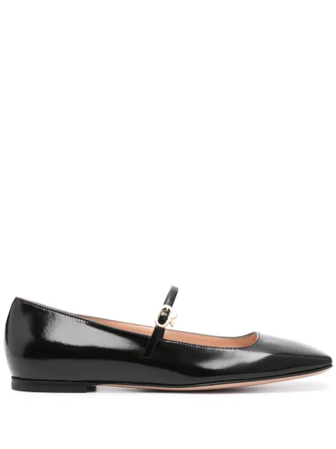Gianvito Rossi buckle-fastening leather ballerina shoes Black G2224605CUONUI
