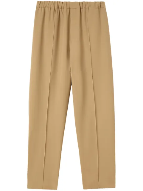 Jil Sander elasticated-waist tapered trousers Brown J21KA0012J40002