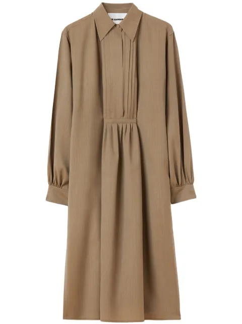 Jil Sander straight-point collar wool dress Brown J02CT0390J40171