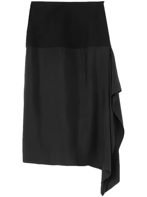 Jil Sander wool draped midi skirt Black J02MA0233J20050