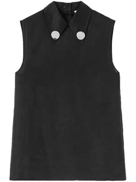 Jil Sander jewel-clip cotton sleeveless blouse Black J01NC0150J45014