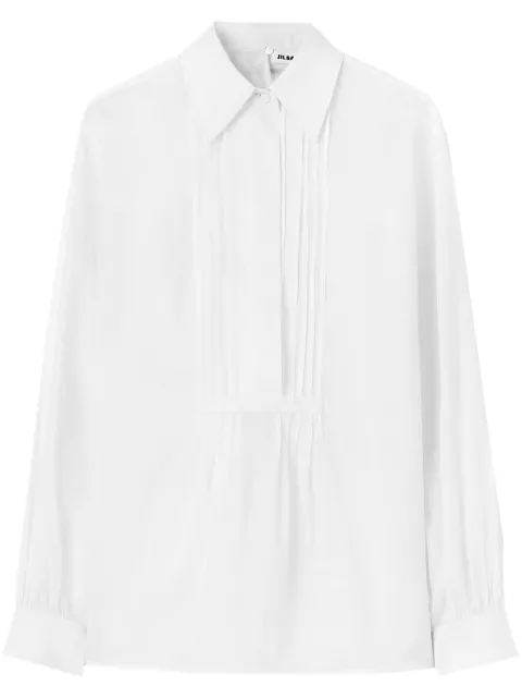 Jil Sander pleated cotton shirt White J01DL0136J45014