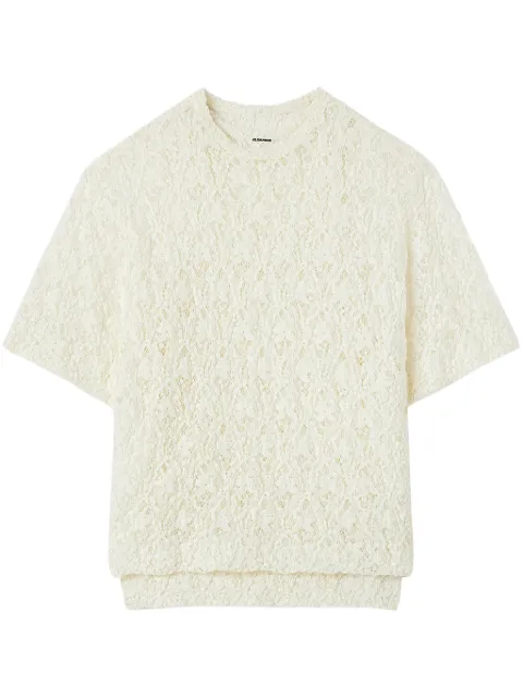Jil Sander short-sleeved lace T-shirt White J01FV0103J20154