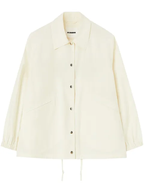 Jil Sander logo-print cotton shirt jacket White J04AM0001J45026