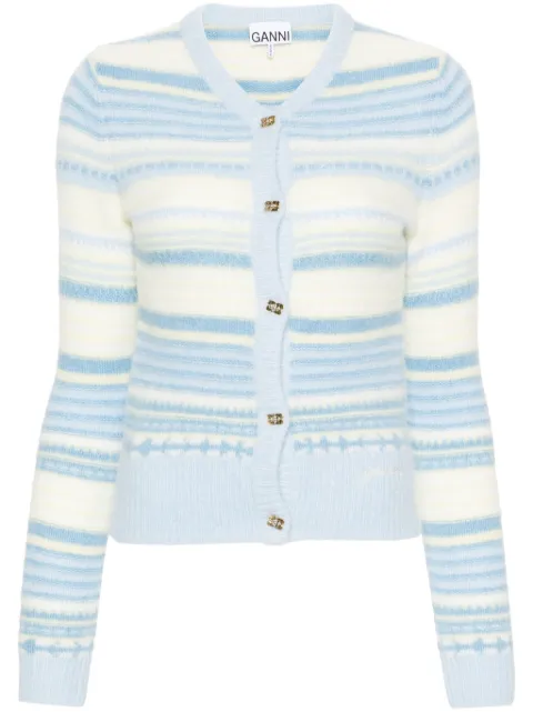 GANNI V-neck striped cardigan Blue K2257271