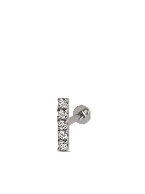 Lark & Berry 14kt white gold Modernist diamond single earring Silver LB1907